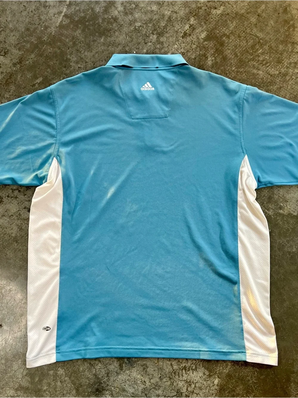 Adidas ClimaCool Golf Polo Shirt Blue White Quarter Zip Men’s Large